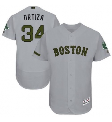 Men's Majestic Boston Red Sox #34 David Ortiz Grey Flexbase Authentic Collection MLB Jersey