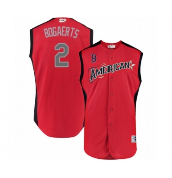 Men's Boston Red Sox #2 Xander Bogaerts Authentic Red American League 2019 Baseball All-Star Jersey