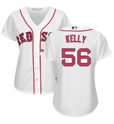Women's Majestic Boston Red Sox #56 Joe Kelly Replica White Home MLB Jersey