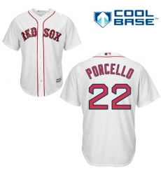 Youth Majestic Boston Red Sox #22 Rick Porcello Replica White Home Cool Base MLB Jersey