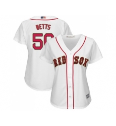 Women's Boston Red Sox #50 Mookie Betts Authentic White 2019 Gold Program Cool Base Baseball Jersey