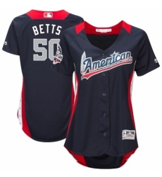 Women's Majestic Boston Red Sox #50 Mookie Betts Game Navy Blue American League 2018 MLB All-Star MLB Jersey