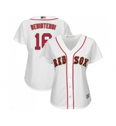 Women's Boston Red Sox #16 Andrew Benintendi Authentic White 2019 Gold Program Cool Base Baseball Jersey