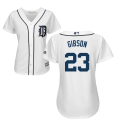 Women's Majestic Detroit Tigers #23 Kirk Gibson Replica White Home Cool Base MLB Jersey