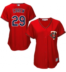 Women's Majestic Minnesota Twins #29 Rod Carew Authentic Scarlet Alternate Cool Base MLB Jersey