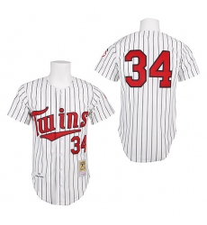 Men's Mitchell and Ness 1991 Minnesota Twins #34 Kirby Puckett Authentic White Throwback MLB Jersey