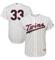 Youth Majestic Minnesota Twins #33 Justin Morneau Replica Cream Alternate Cool Base MLB Jersey