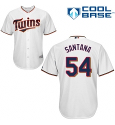 Men's Majestic Minnesota Twins #54 Ervin Santana Replica White Home Cool Base MLB Jersey