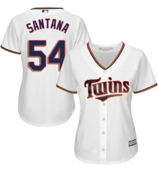 Women's Majestic Minnesota Twins #54 Ervin Santana Authentic White Home Cool Base MLB Jersey