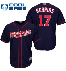 Men's Majestic Minnesota Twins #17 Jose Berrios Replica Navy Blue Alternate Road Cool Base MLB Jersey