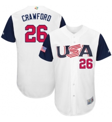 Youth USA Baseball Majestic #26 Brandon Crawford White 2017 World Baseball Classic Authentic Team Jersey
