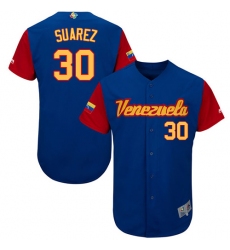 Men's Venezuela Baseball Majestic #30 Robert Suarez Royal Blue 2017 World Baseball Classic Authentic Team Jersey