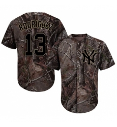 Youth Majestic New York Yankees #13 Alex Rodriguez Authentic Camo Realtree Collection Flex Base MLB Jersey