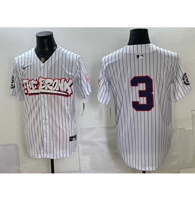 Men's New York Yankees #3 Babe Ruth White Bronx Graffiti V2 Vapor Limited Stitched Baseball Jersey