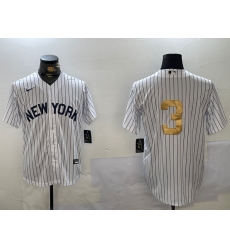 Men's New York Yankees #3 Babe Ruth White Pinstripe Without Name Fashion Cool Base Jersey