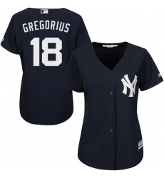 Women's Majestic New York Yankees #18 Didi Gregorius Authentic Navy Blue Alternate MLB Jersey