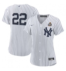 Women's New York Yankees #22 Juan Soto White 2024 World Series Cool Base Stitched Baseball Jersey(Run Small)