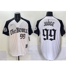Men's New York Yankees #99 Aaron Judge White Black 'Gothic Legacy Edition' Vapor Premier Limited Stitched Baseball Jersey