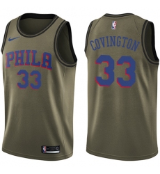 Men's Nike Philadelphia 76ers #33 Robert Covington Swingman Green Salute to Service NBA Jersey