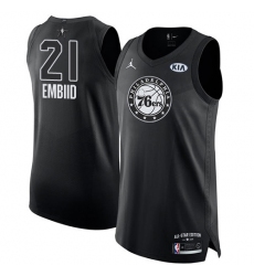 Men's Nike Jordan Philadelphia 76ers #21 Joel Embiid Authentic Black 2018 All-Star Game NBA Jersey