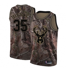 Youth Nike Milwaukee Bucks #35 Mirza Teletovic Swingman Camo Realtree Collection NBA Jersey