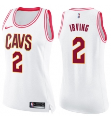 Women's Nike Cleveland Cavaliers #2 Kyrie Irving Swingman White/Pink Fashion NBA Jersey