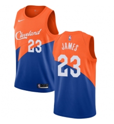 Men's Nike Cleveland Cavaliers #23 LeBron James Swingman Blue NBA Jersey - City Edition