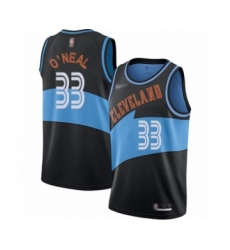 Men's Cleveland Cavaliers #33 Shaquille O'Neal Authentic Black Hardwood Classics Finished Basketball Jersey