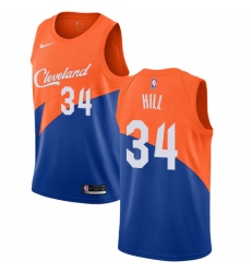 Youth Nike Cleveland Cavaliers #34 Tyrone Hill Swingman Blue NBA Jersey - City Edition