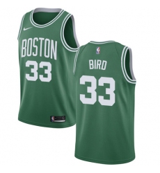 Women's Nike Boston Celtics #33 Larry Bird Swingman Green(White No.) Road NBA Jersey - Icon Edition