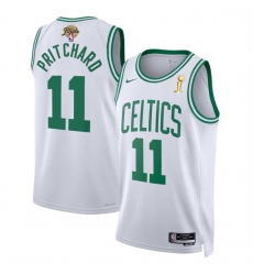 Men's Boston Celtics #11 Payton Pritchard White 2024 Finals Champions Association Edition Stitched Basketball Jersey