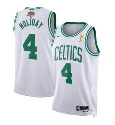 Men's Boston Celtics #4 Jrue Holiday White 2024 Finals Champions Association Edition Stitched Basketball Jersey