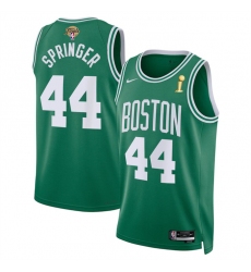 Men's Boston Celtics #44 Jaden Springer Kelly Green 2024 Finals Champions Icon Edition Stitched Basketball Jersey