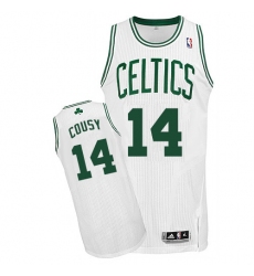 Youth Adidas Boston Celtics #14 Bob Cousy Authentic White Home NBA Jersey