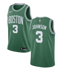 Men's Nike Boston Celtics #3 Dennis Johnson Swingman Green(White No.) Road NBA Jersey - Icon Edition