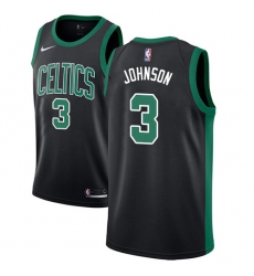 Women's Adidas Boston Celtics #3 Dennis Johnson Authentic Black NBA Jersey - Statement Edition