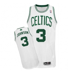 Women's Adidas Boston Celtics #3 Dennis Johnson Authentic White Home NBA Jersey