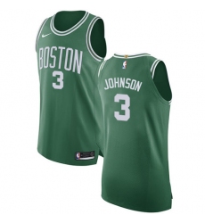 Women's Nike Boston Celtics #3 Dennis Johnson Authentic Green(White No.) Road NBA Jersey - Icon Edition