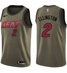 Youth Nike Miami Heat #2 Wayne Ellington Swingman Green Salute to Service NBA Jersey