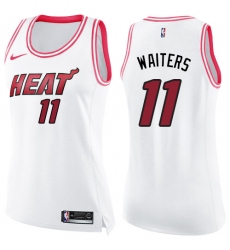 Women's Nike Miami Heat #11 Dion Waiters Swingman White/Pink Fashion NBA Jersey