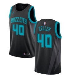 Men's Nike Jordan Charlotte Hornets #40 Cody Zeller Swingman Black NBA Jersey - 2018 19 City Edition