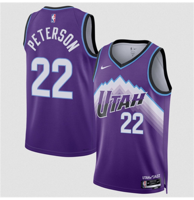 Men's Utah Jazz #22 Darryn Peterson Purple 2026 Draft Icon Edition Stitched Basketball Jersey