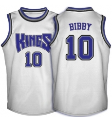 Men's Adidas Sacramento Kings #10 Mike Bibby Swingman White Throwback NBA Jersey