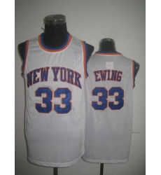 Men's Adidas New York Knicks #33 Patrick Ewing Swingman White Throwback NBA Jersey