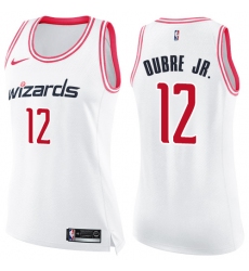 Women's Nike Washington Wizards #12 Kelly Oubre Jr. Swingman White/Pink Fashion NBA Jersey