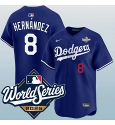 Men's Los Angeles Dodgers #8 Enrique Hernández Blue 2025 World Series Vapor Limited Stitched Jersey