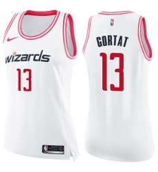 Women's Nike Washington Wizards #13 Marcin Gortat Swingman White/Pink Fashion NBA Jersey