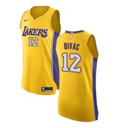 Women's Nike Los Angeles Lakers #12 Vlade Divac Authentic Gold Home NBA Jersey - Icon Edition