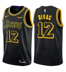Women's Nike Los Angeles Lakers #12 Vlade Divac Swingman Black NBA Jersey - City Edition