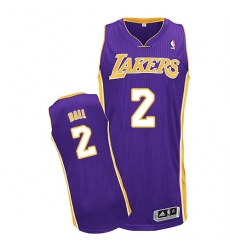 Youth Adidas Los Angeles Lakers #2 Lonzo Ball Authentic Purple Road NBA Jersey